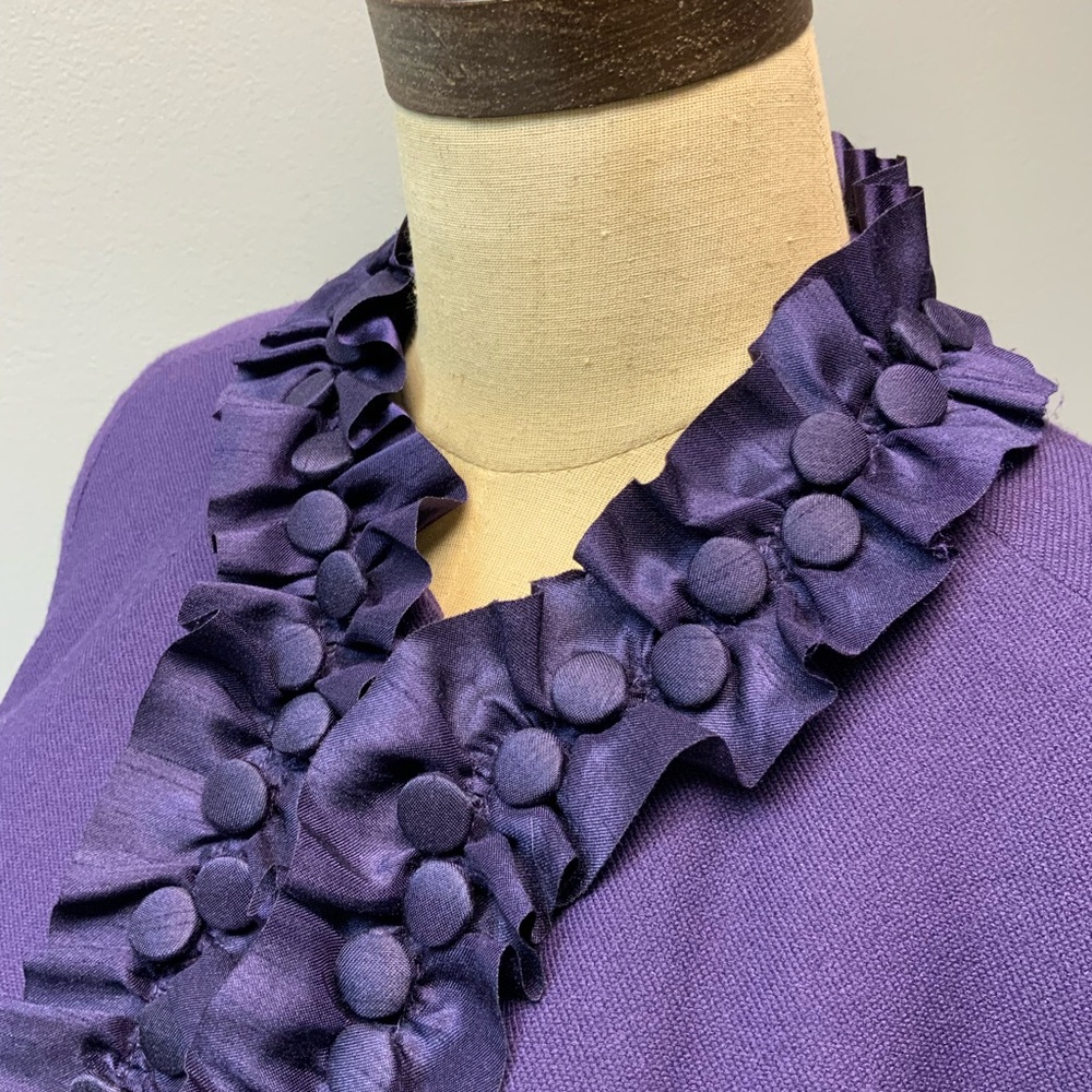 Purple Ruffled Women's Jacket - Picture 8 of 8